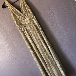 David’s Bridal Sequin Gold Dress
